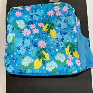 Floral Blue Backpack with Lemons